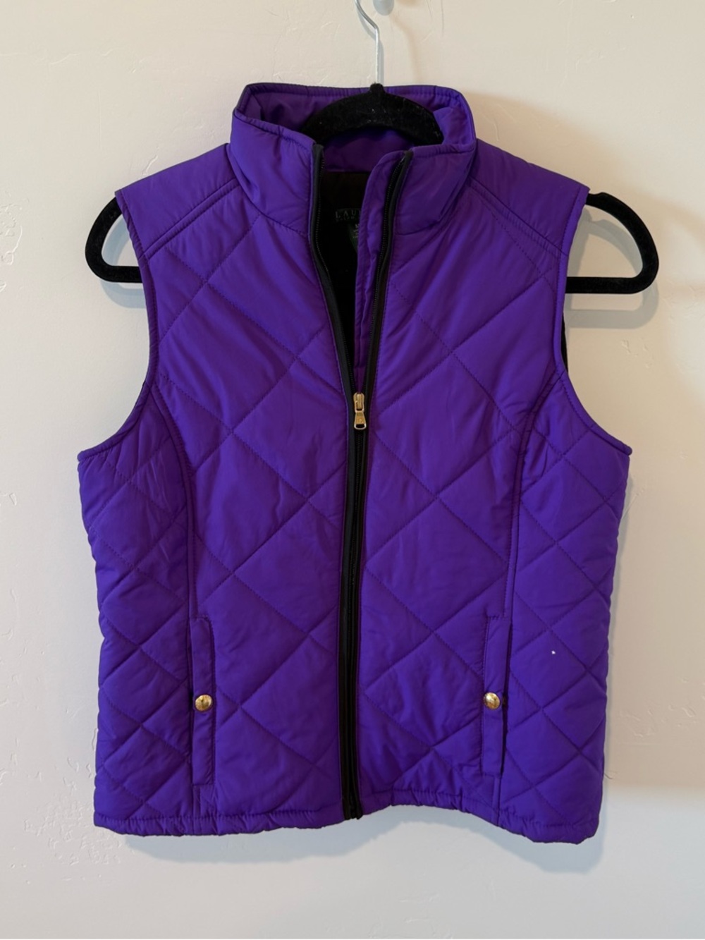 Lauren Ralph Lauren Purple Quilted Puffer Vest Womens Medium Casual Classic